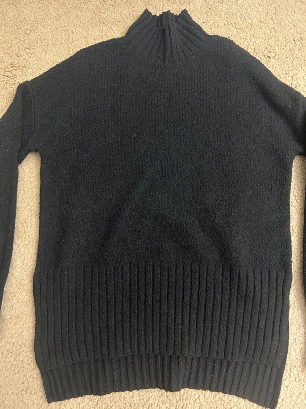 Rachel Zoe Black High Neck Ribbed Sweater